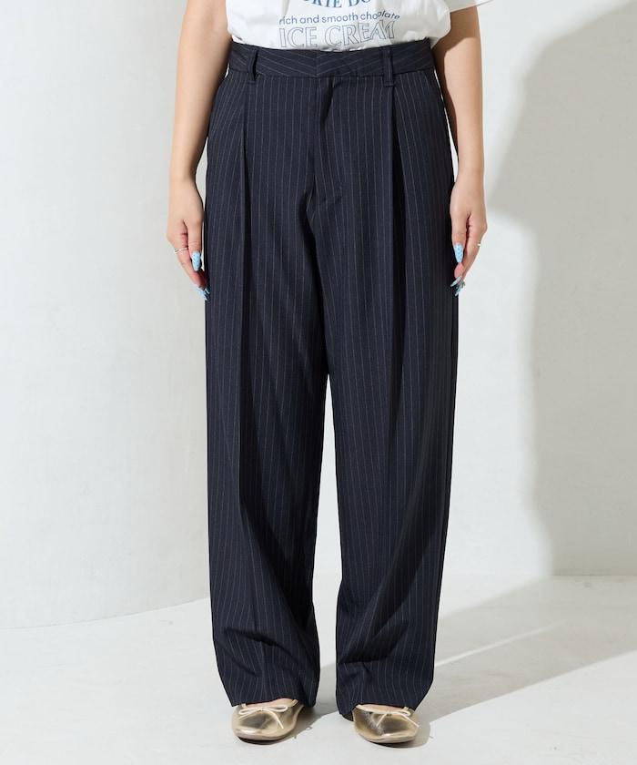 褶皺直筒褲(西裝褲)