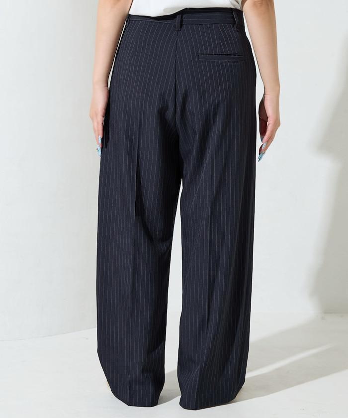 褶皺直筒褲(西裝褲)