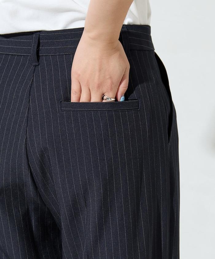 褶皺直筒褲(西裝褲)