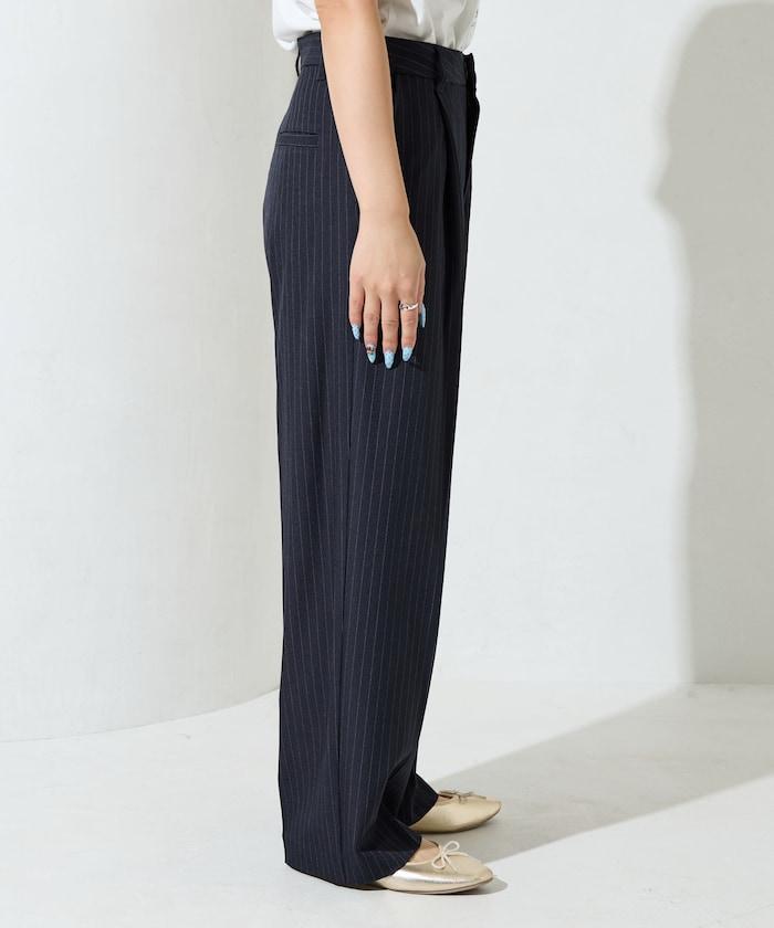 褶皺直筒褲(西裝褲)