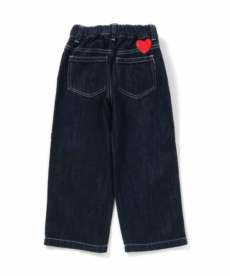 鏈式刺繡寬鬆牛仔褲