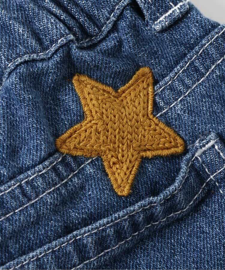 鏈式刺繡寬鬆牛仔褲