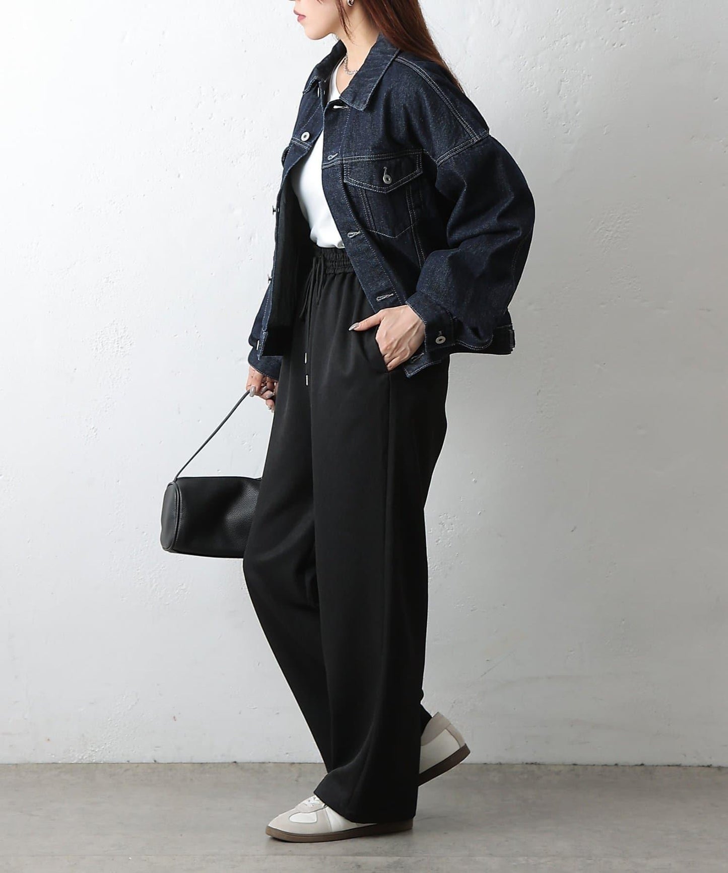 羊毛感休閒寬腿褲