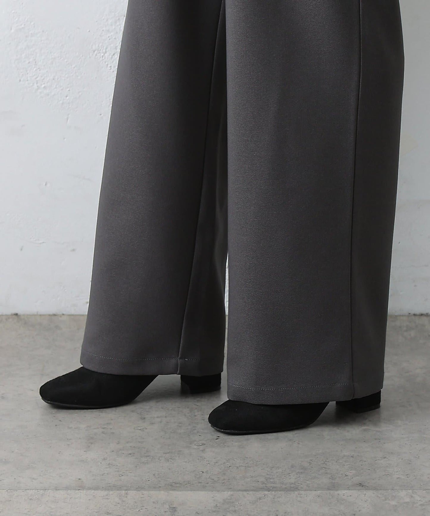 羊毛感休閒寬腿褲