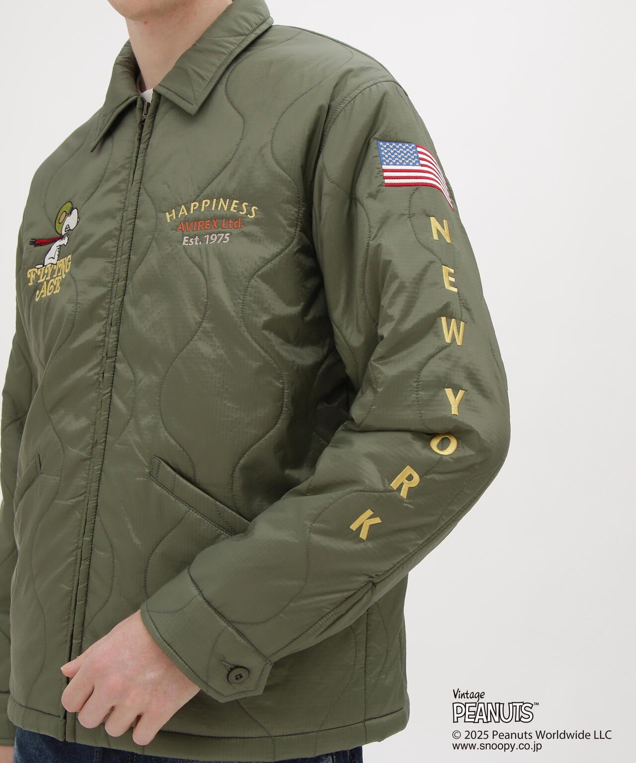 《AVIREX × 《PEANUTS》絎縫夾克 “FLYING ACE”