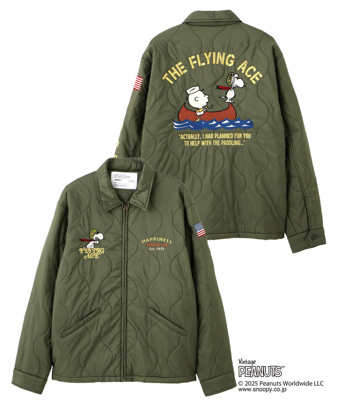 《AVIREX × 《PEANUTS》絎縫夾克 “FLYING ACE”