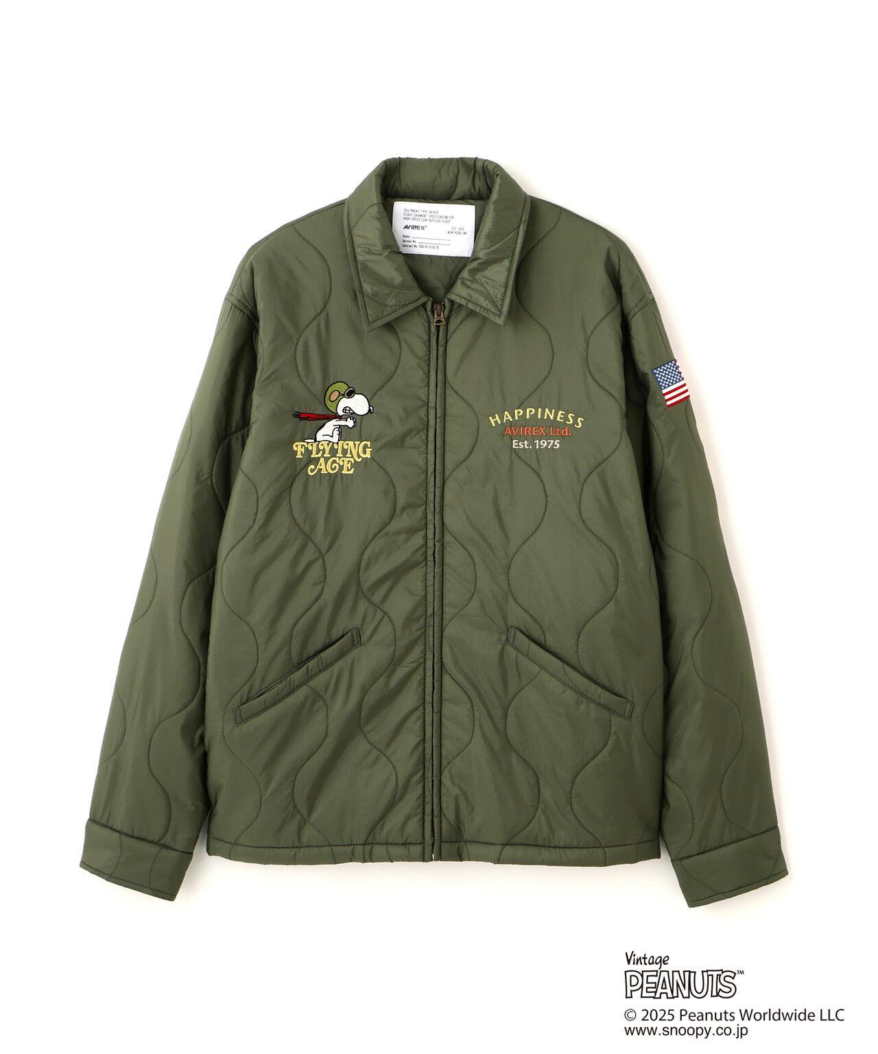 《AVIREX × 《PEANUTS》絎縫夾克 “FLYING ACE”