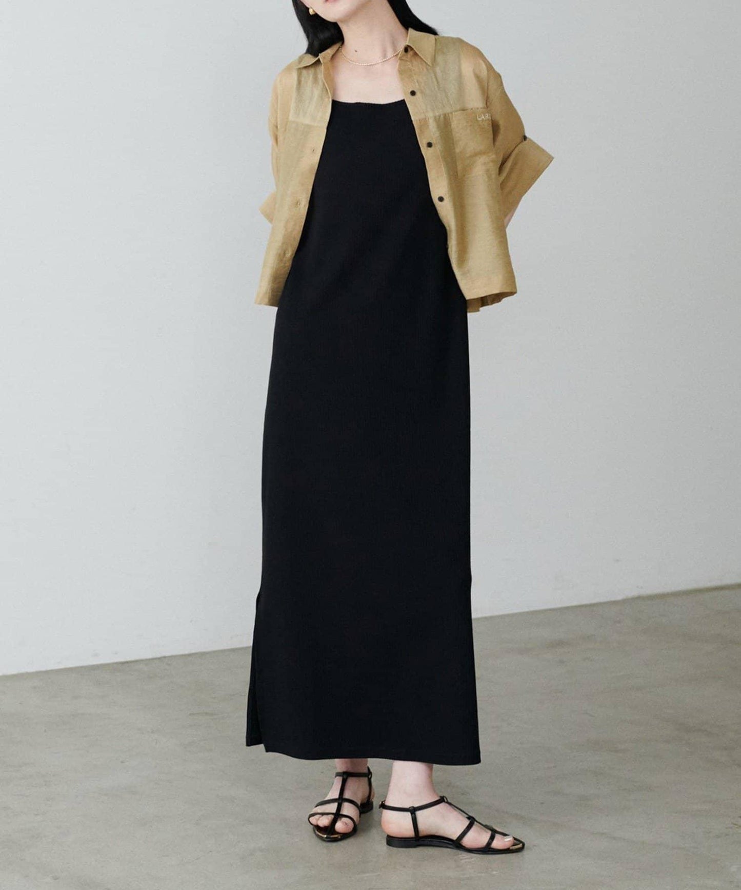 【LARUTA】前後兩穿寬鬆開叉連衣裙