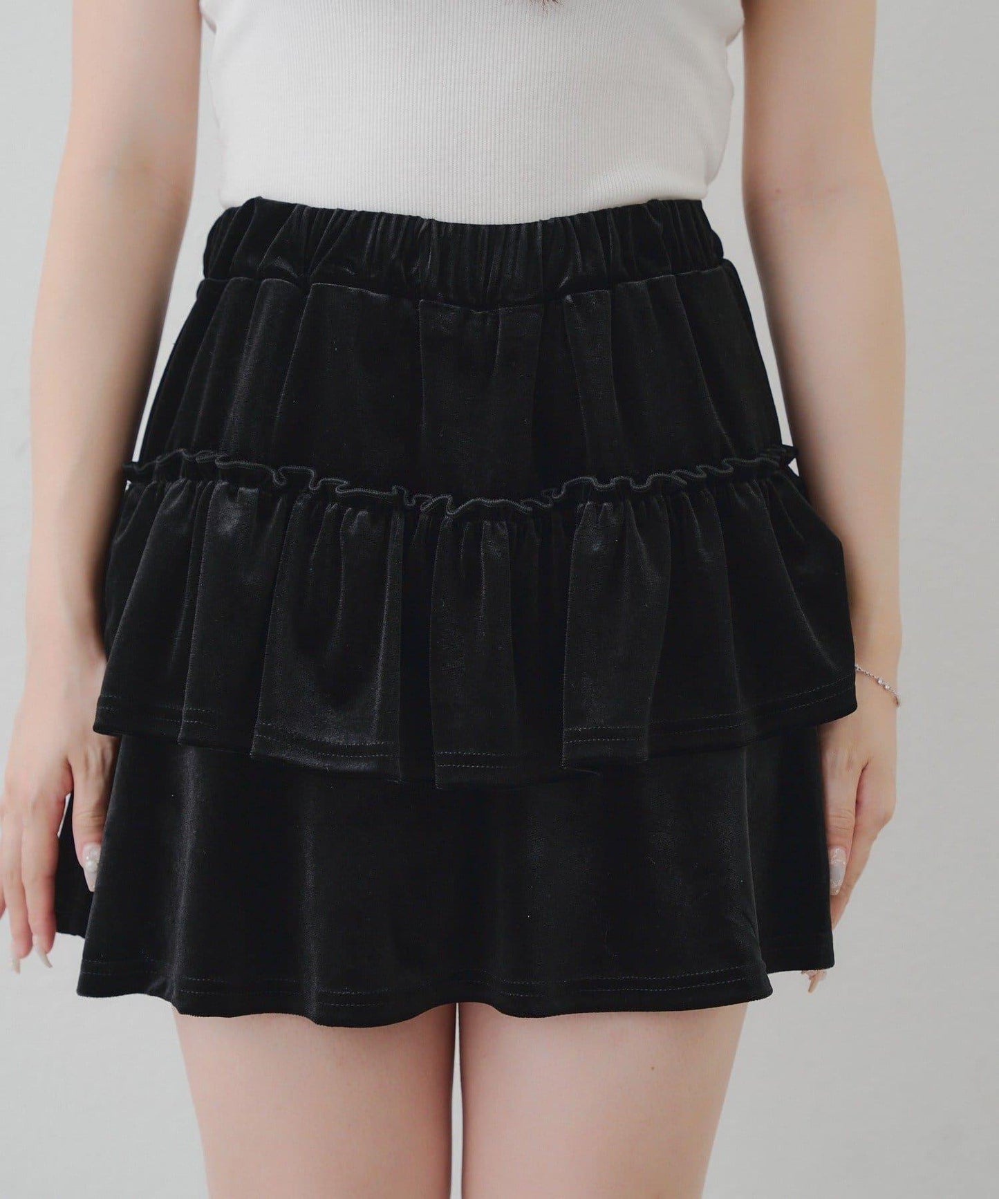 【RMAF】【套裝】袖部蝴蝶結天鵝絨連帽衛衣 & 百褶迷你裙