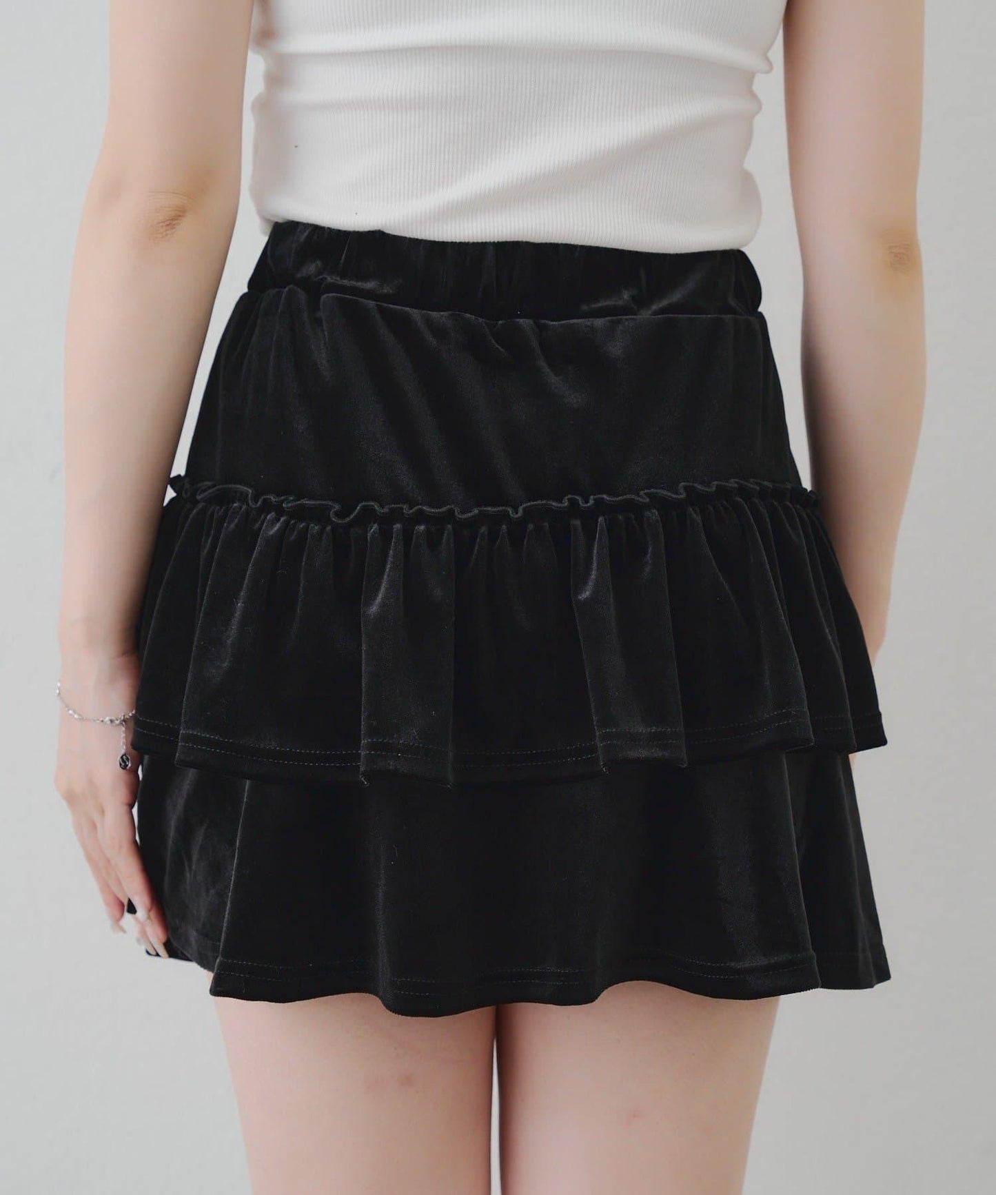 【RMAF】【套裝】袖部蝴蝶結天鵝絨連帽衛衣 & 百褶迷你裙