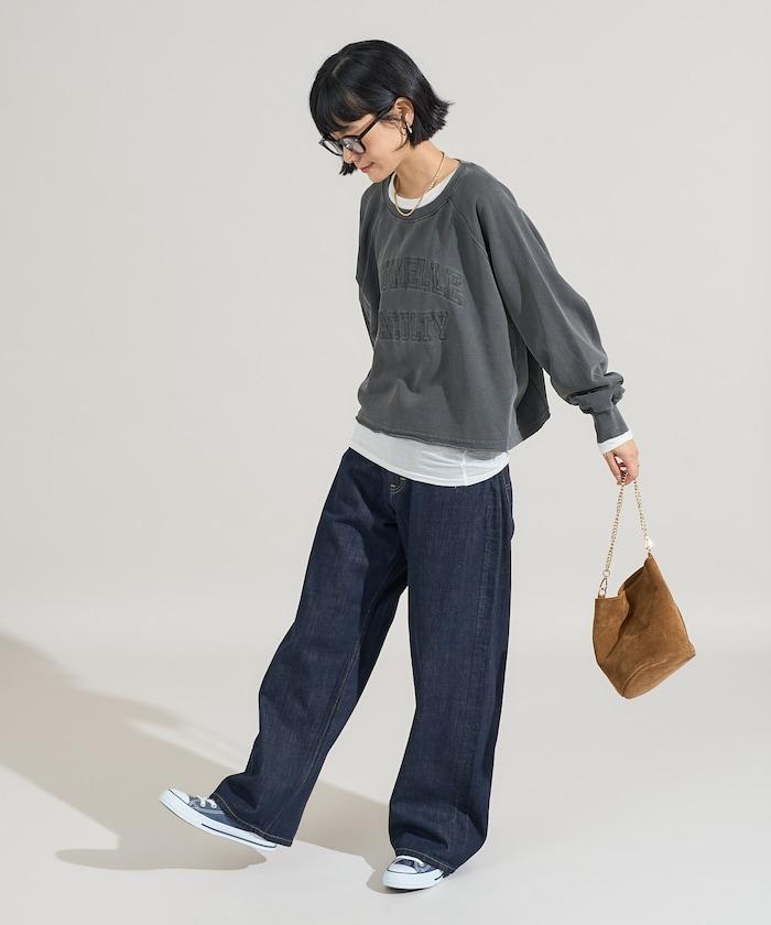 水洗工藝標誌短款衛衣