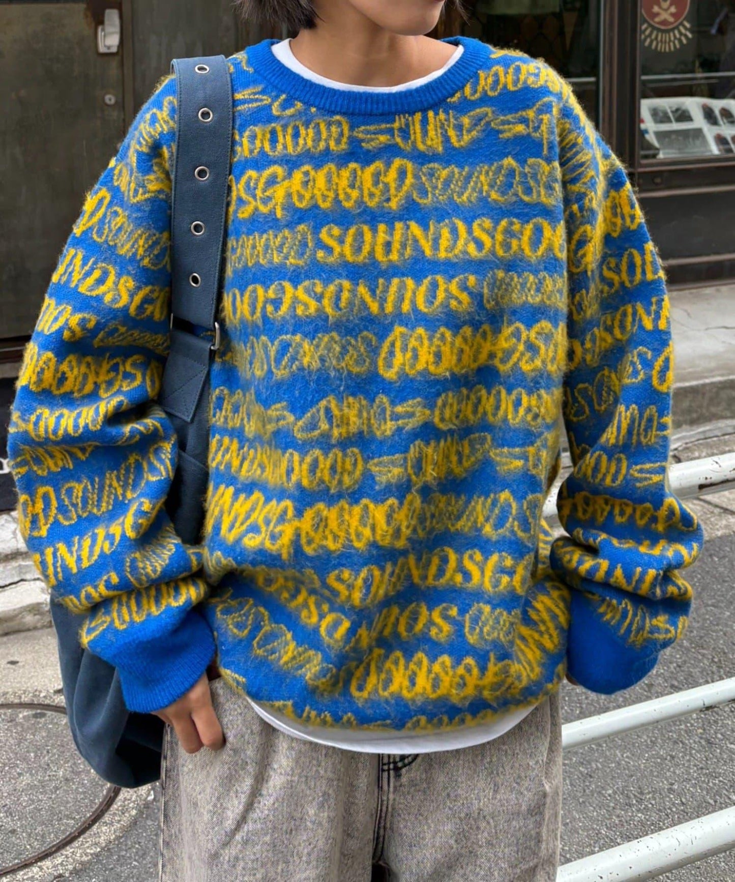【SOUNDS GOOOOD】標誌絨毛針織衫