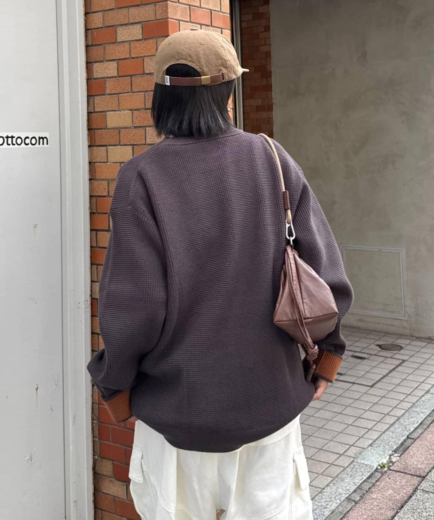 【不易變形・易於打理】修身運動風華夫格針織套頭衫