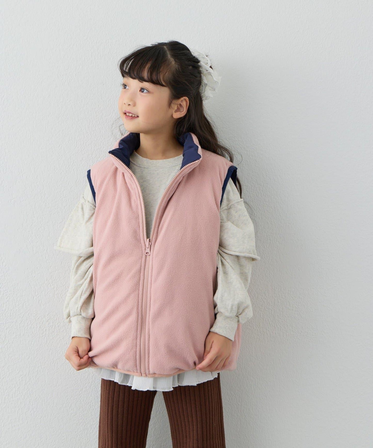 【KIDS】【FOX×TYPY】可雙面穿拼色抓絨加棉馬甲