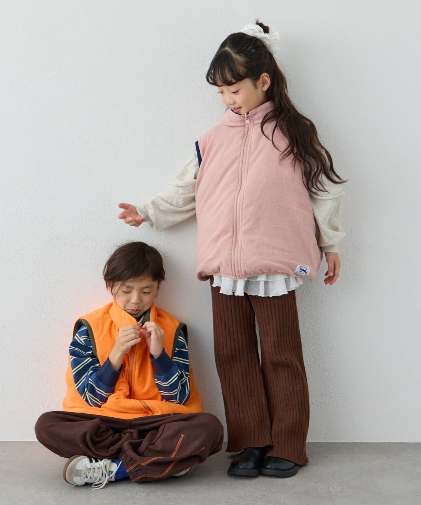 【KIDS】【FOX×TYPY】可雙面穿拼色抓絨加棉馬甲