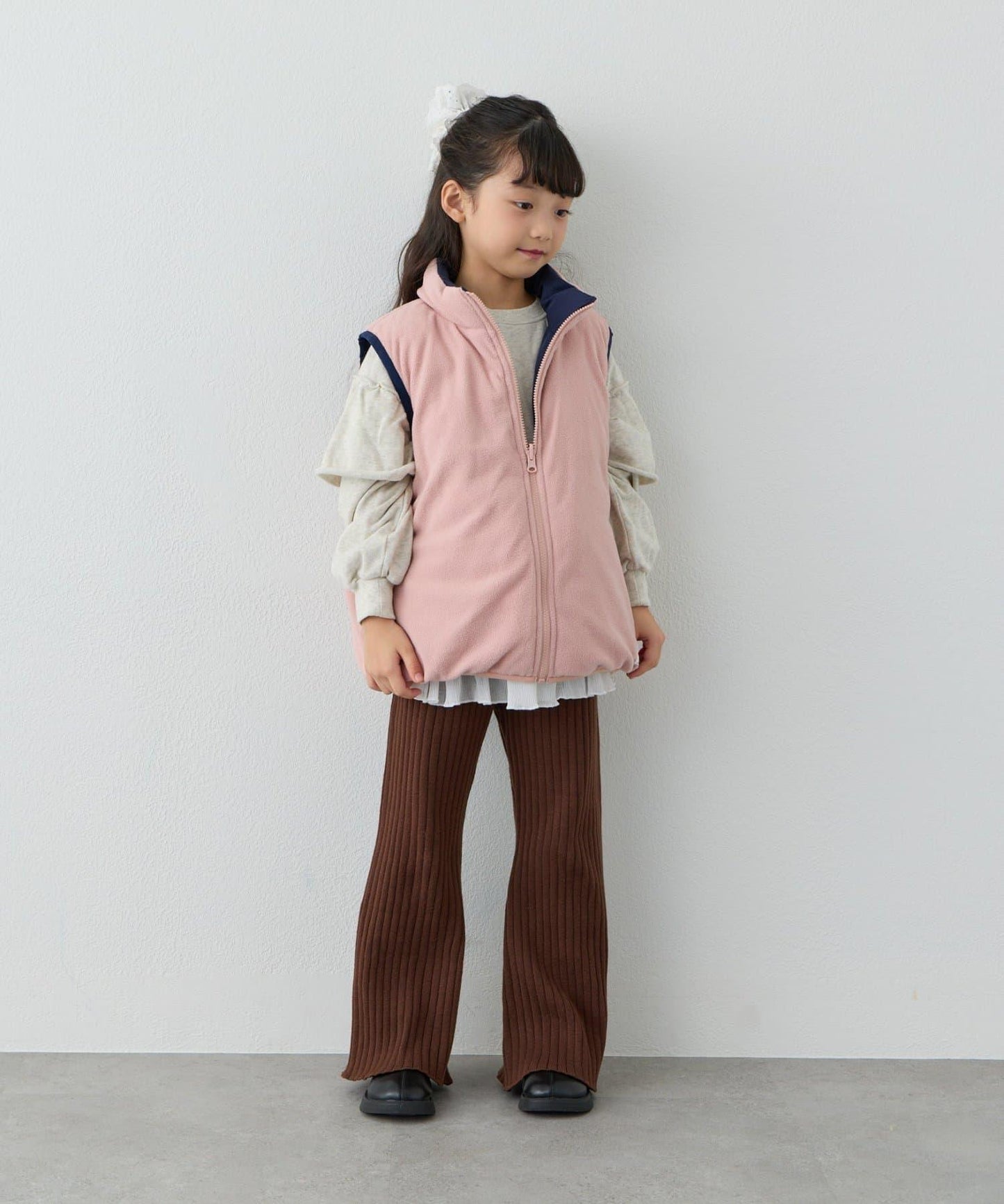 【KIDS】【FOX×TYPY】可雙面穿拼色抓絨加棉馬甲