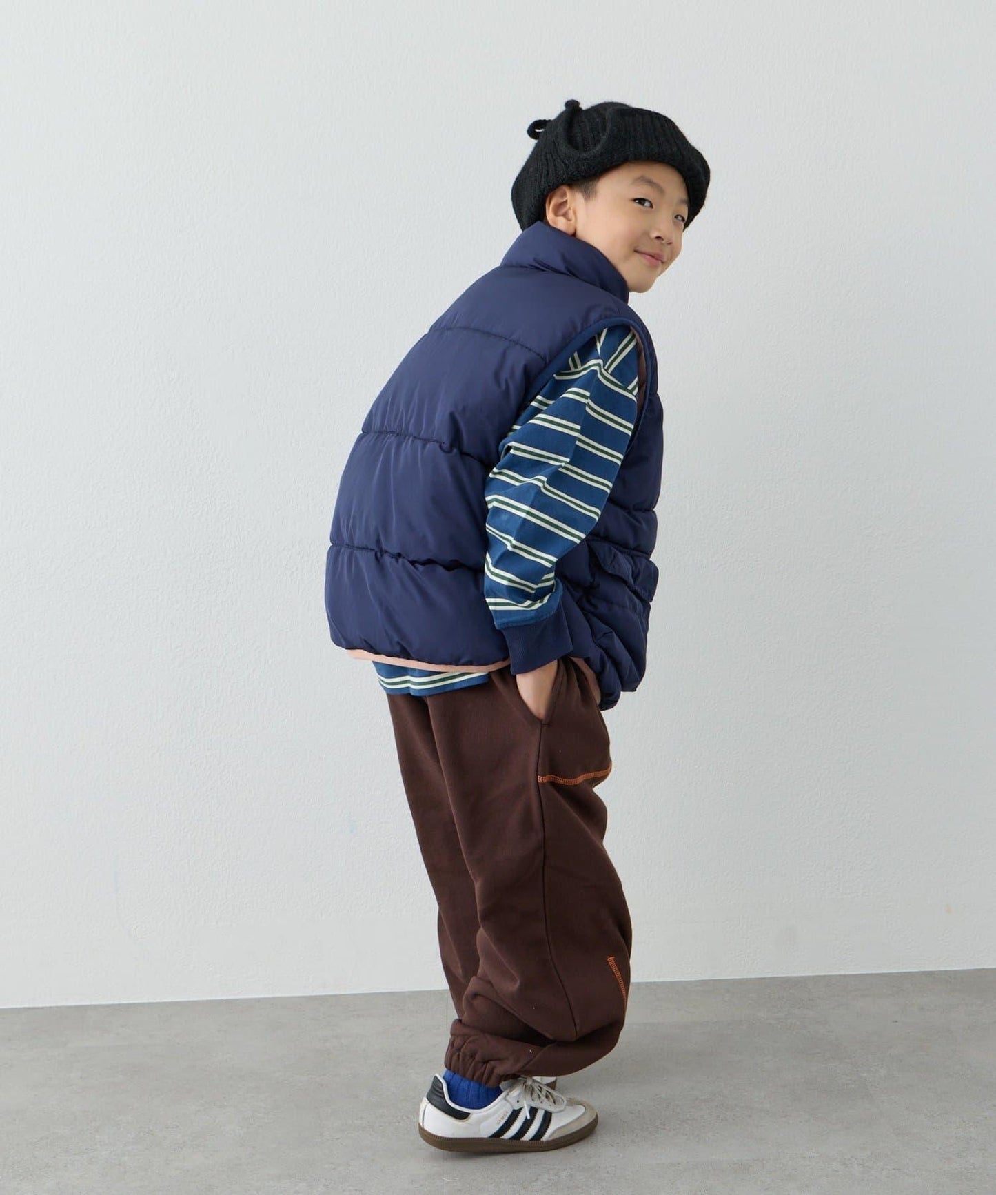 【KIDS】【FOX×TYPY】可雙面穿拼色抓絨加棉馬甲