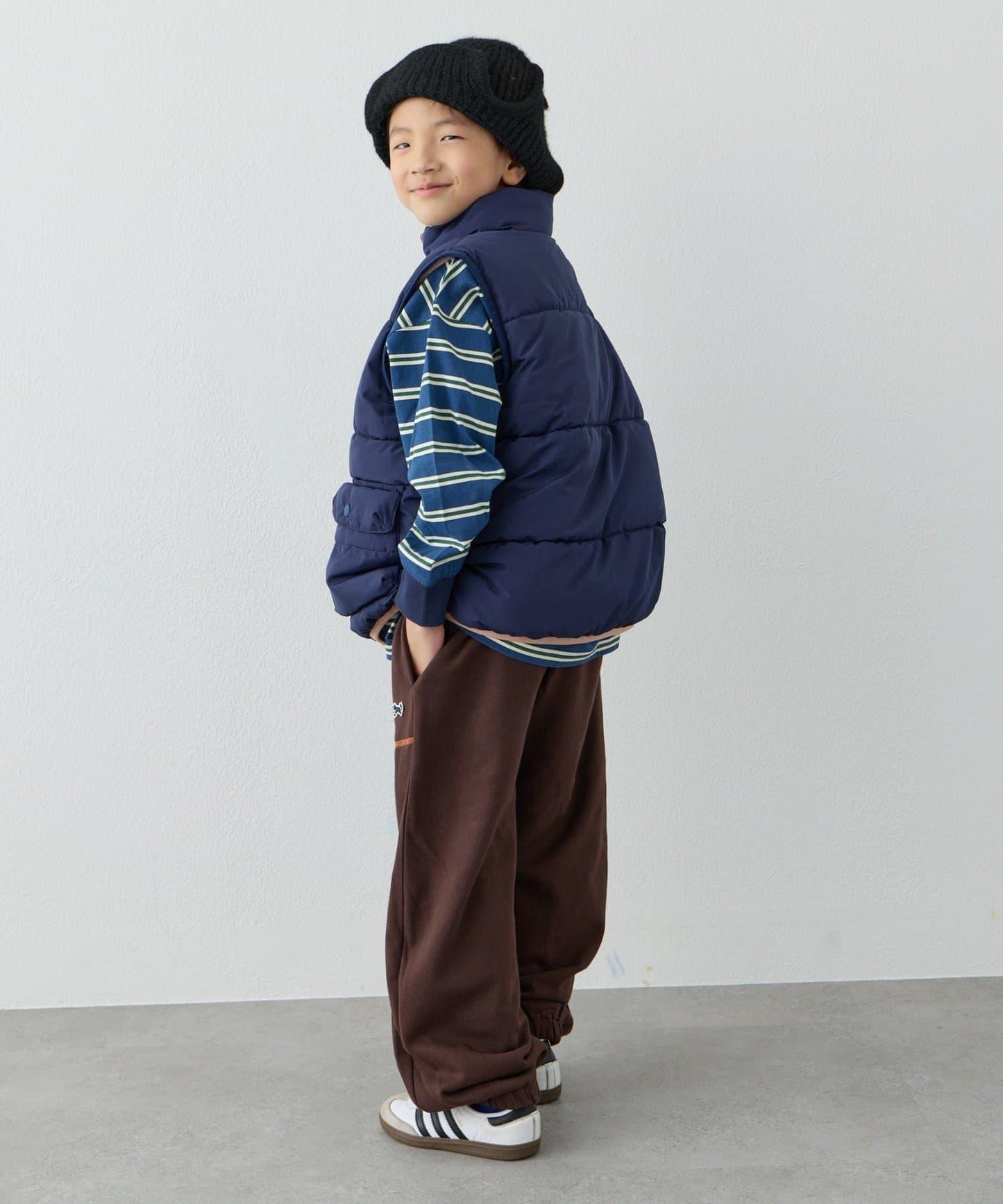 【KIDS】【FOX×TYPY】可雙面穿拼色抓絨加棉馬甲