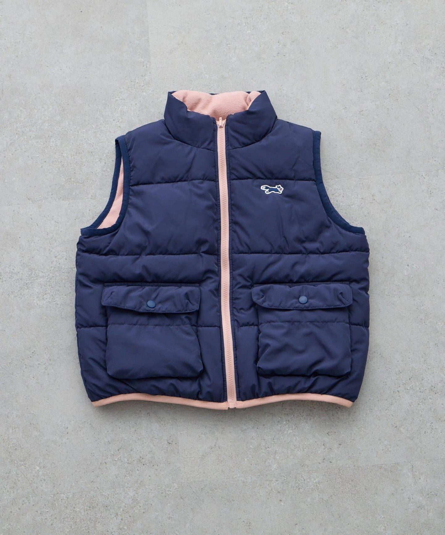 【KIDS】【FOX×TYPY】可雙面穿拼色抓絨加棉馬甲