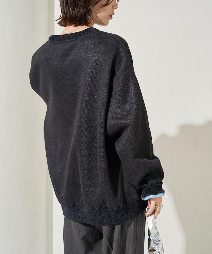 インレー 裡 シャギー ボンディング 配色 プルオーバー【限定展開】 翻譯結果: 夾層內裡絨毛拼接配色套頭衫【限量】