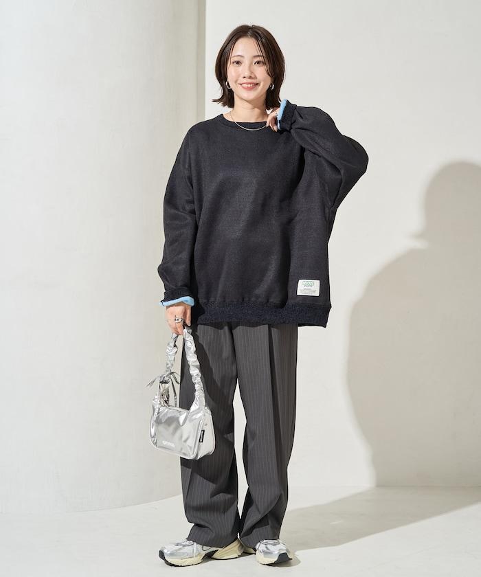 インレー 裡 シャギー ボンディング 配色 プルオーバー【限定展開】 翻譯結果: 夾層內裡絨毛拼接配色套頭衫【限量】