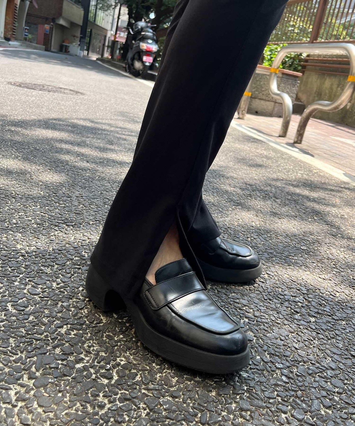 羅紋開叉針織褲