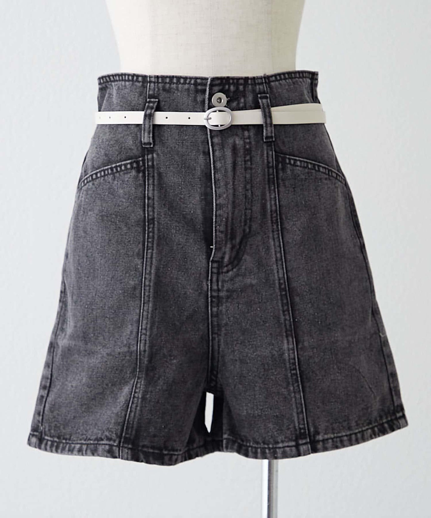 【RMAF】附腰帶短款牛仔褲