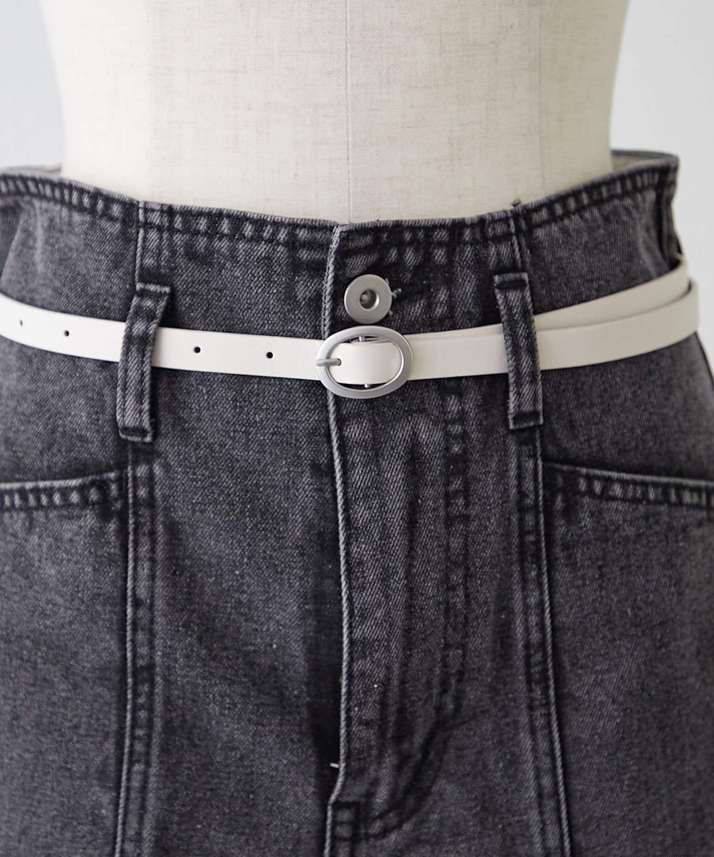 【RMAF】附腰帶短款牛仔褲