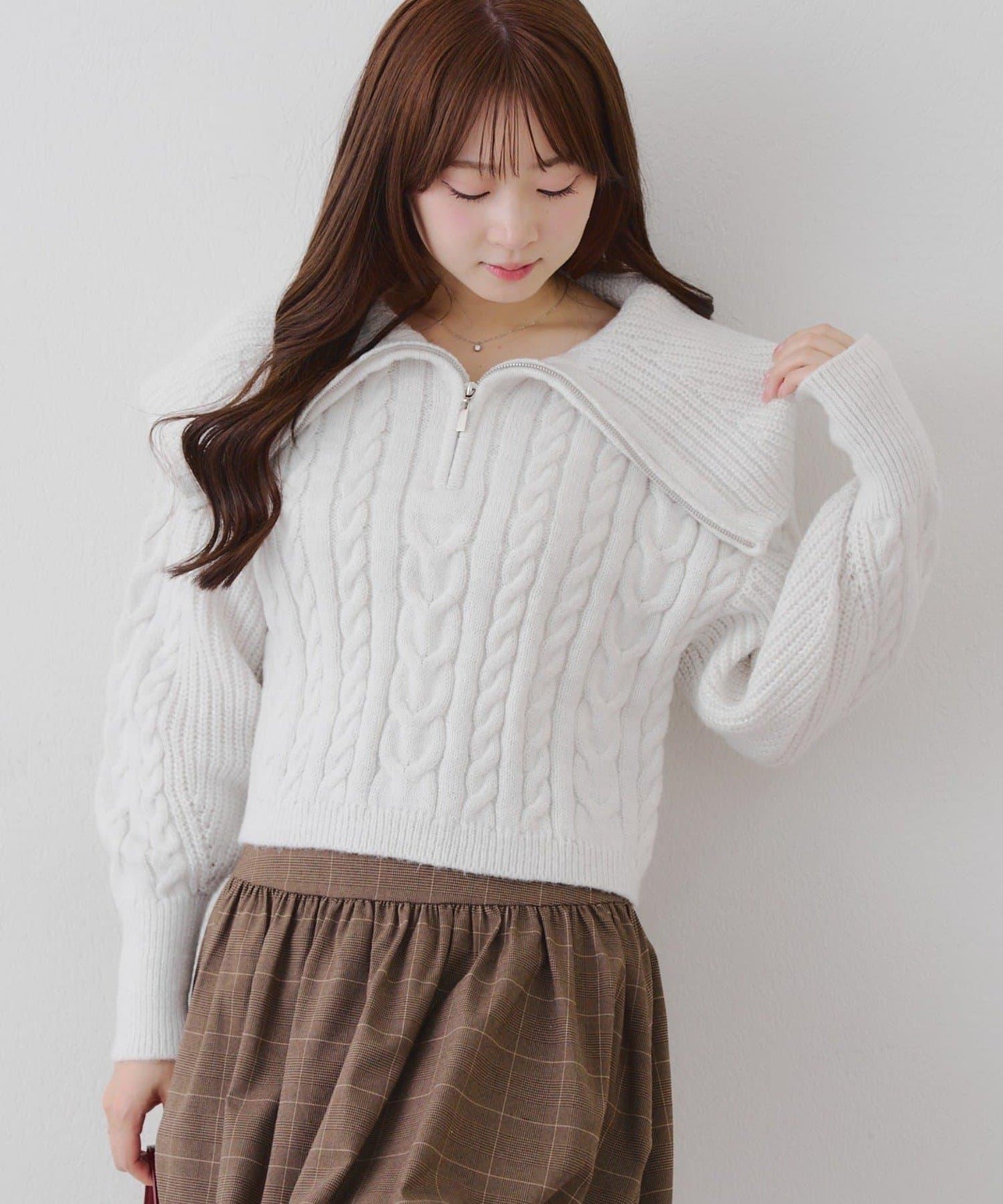 【RMAF】大翻領拉鍊針織衫