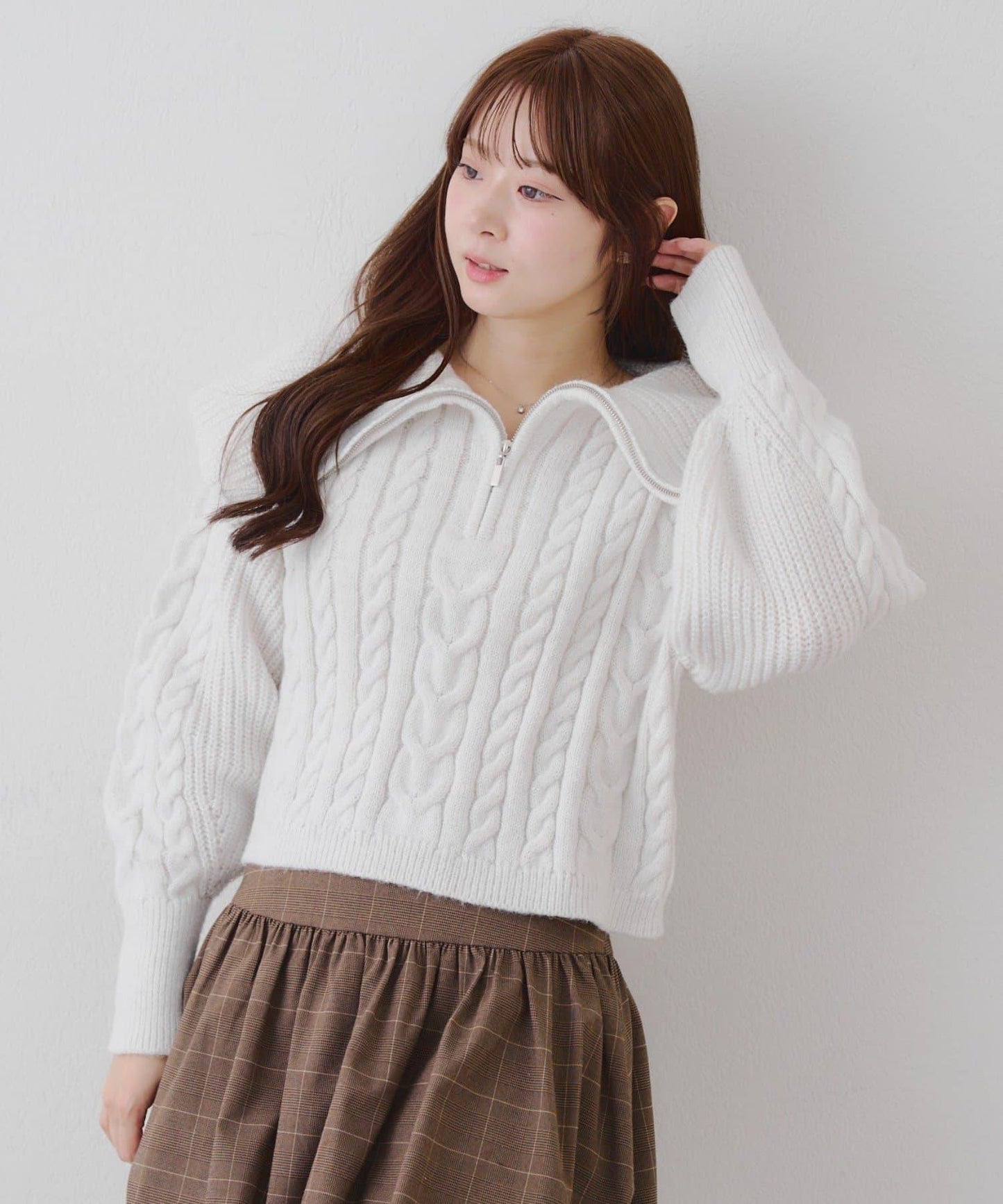 【RMAF】大翻領拉鍊針織衫