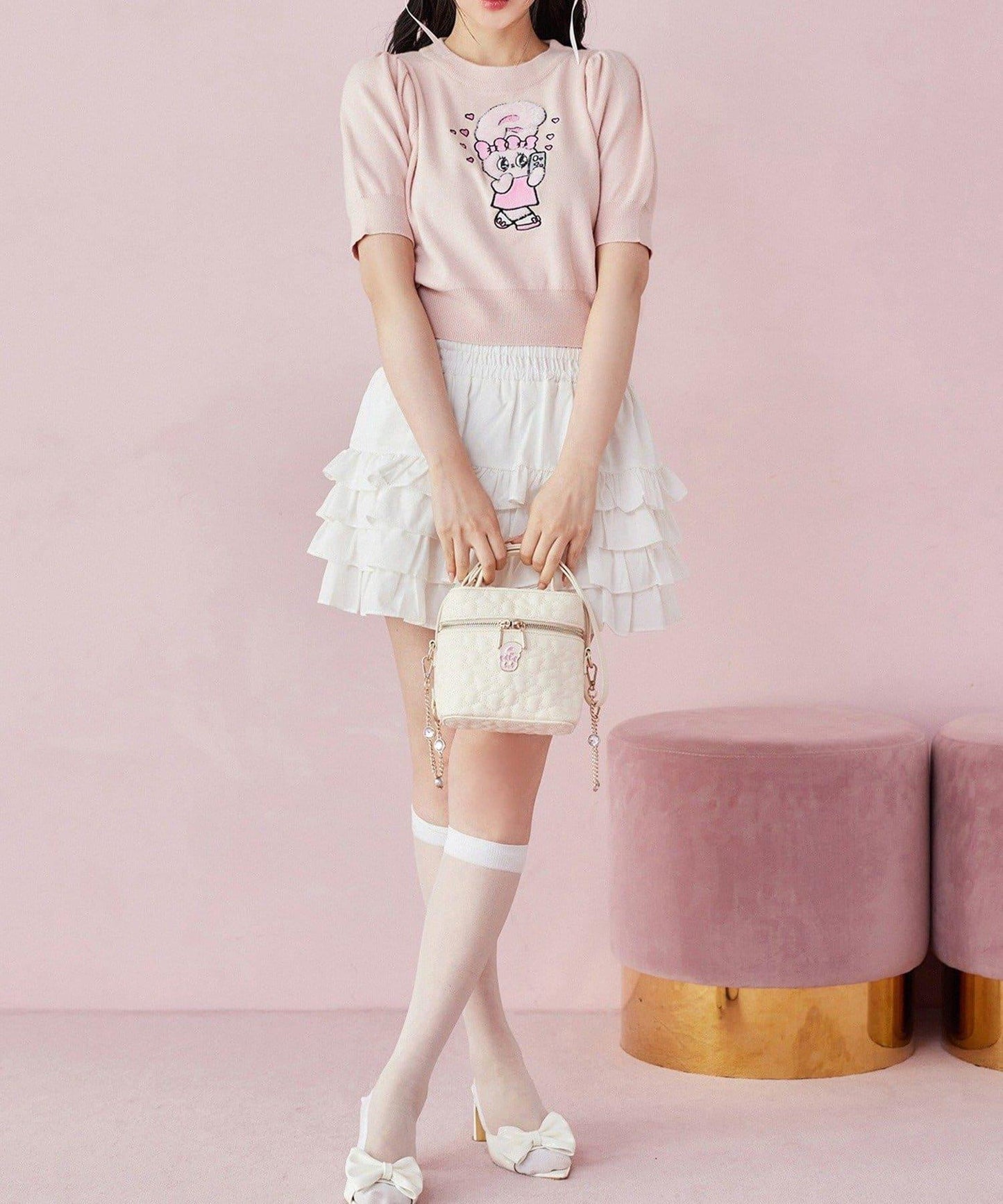 【one after another】西班牙風格短袖針織衫