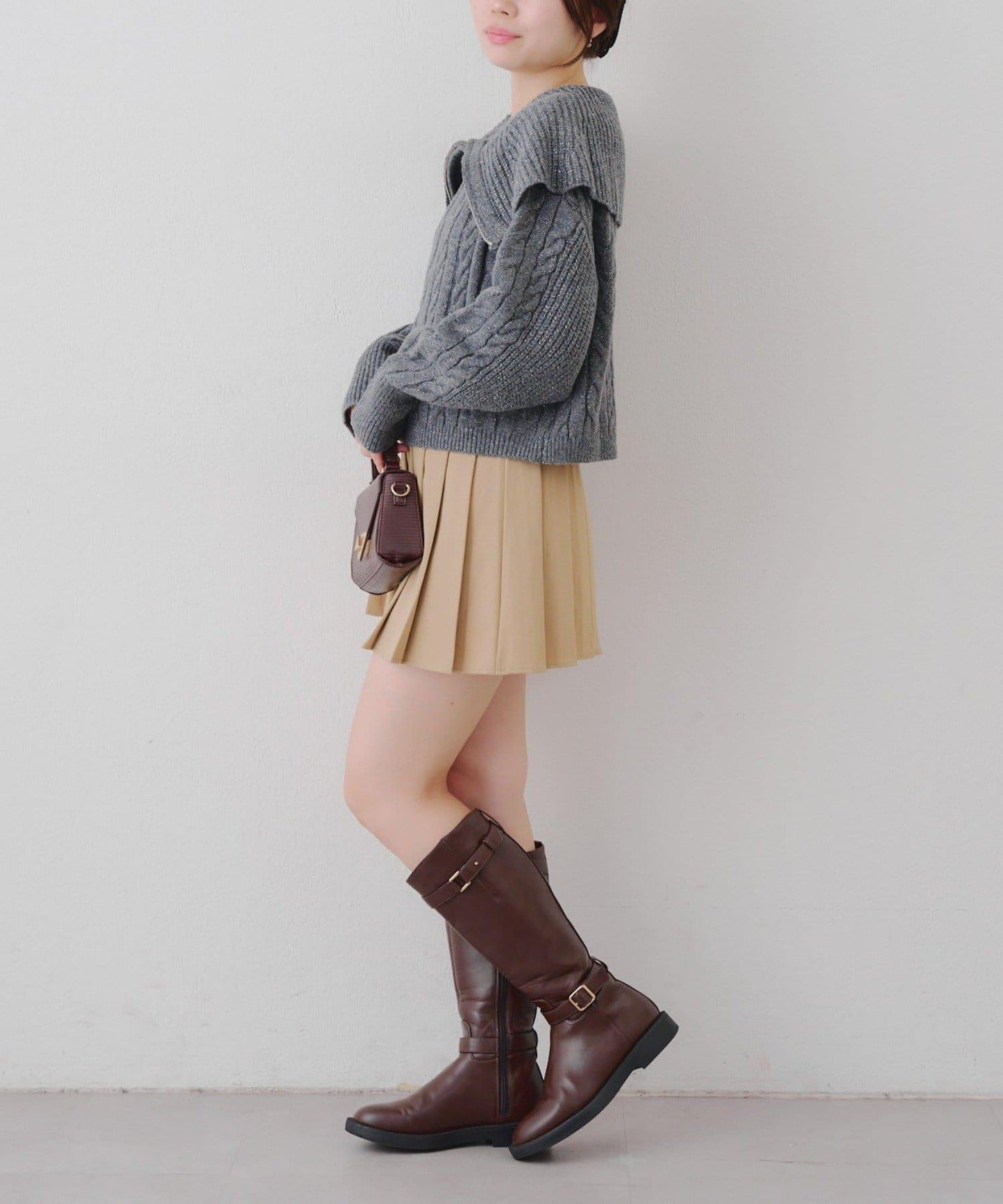 【RMAF】大翻領拉鍊針織衫