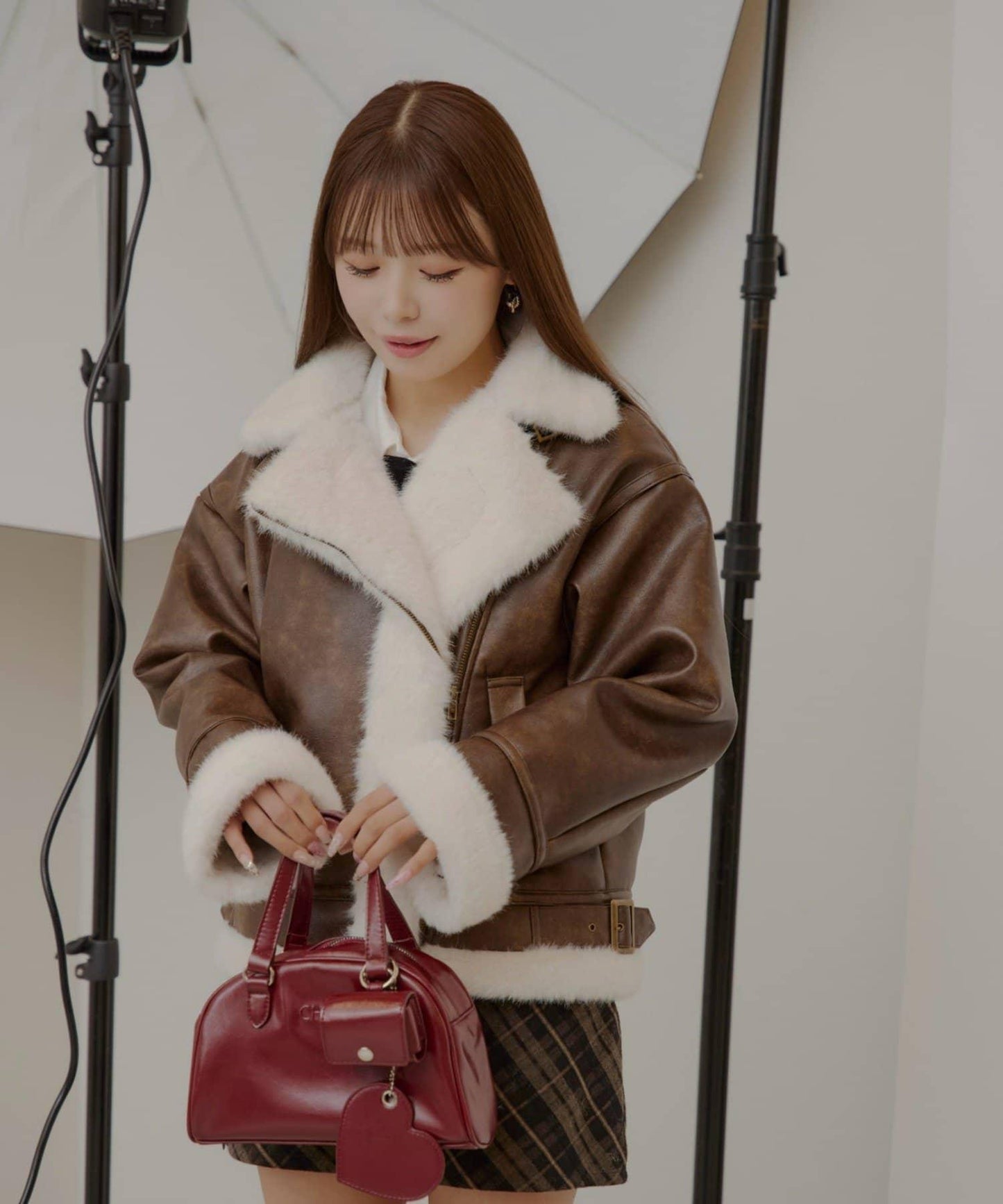 10月23日(週四)0點開售【ゆっぴ聯名企劃】仿毛皮短款機車夾克