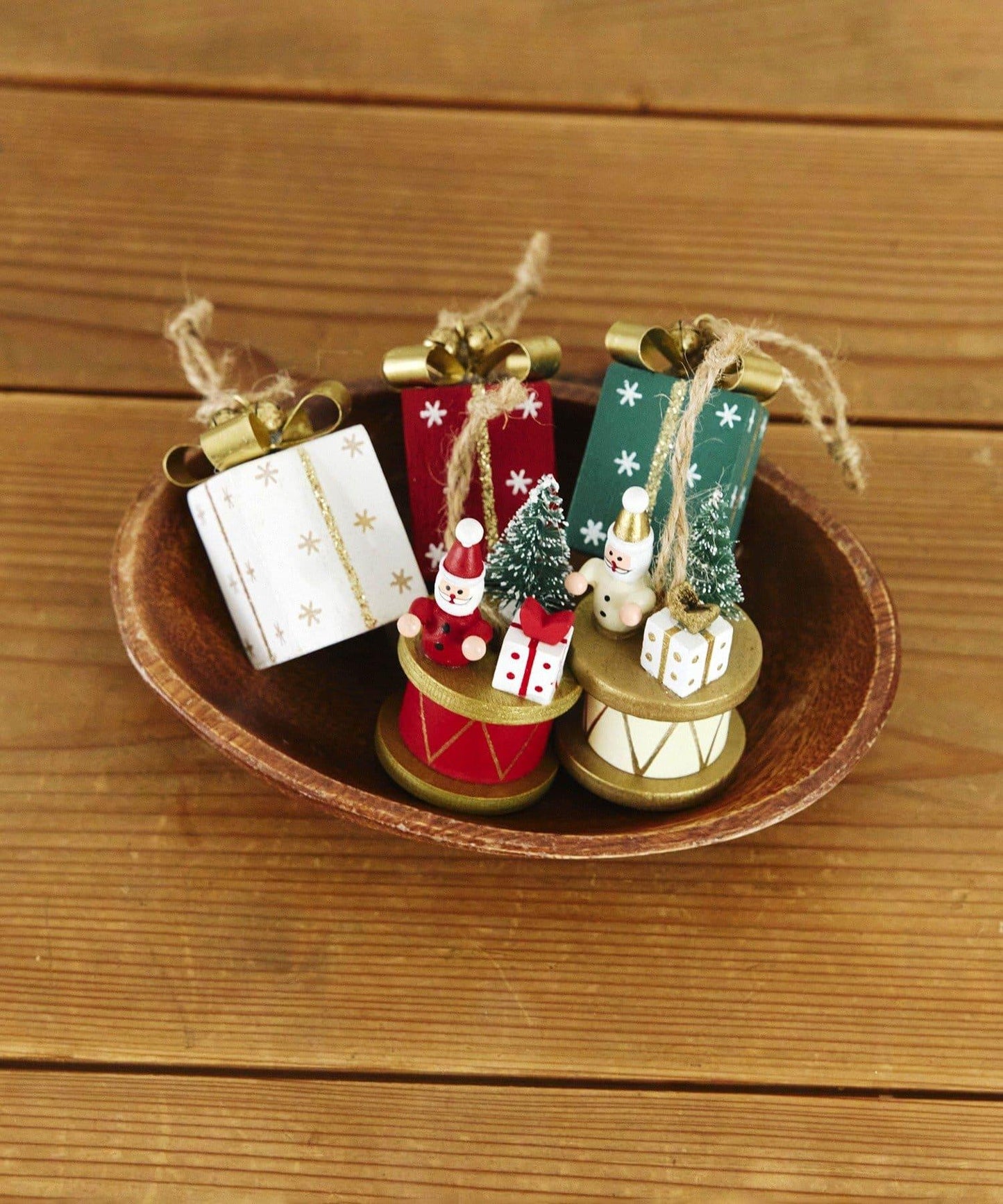 ミニドラムサンタオーナメント/クリスマス