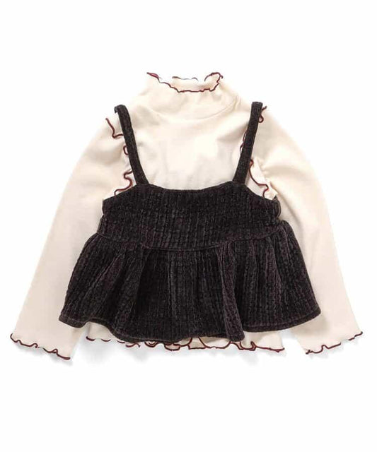 天鵝絨兩件套上衣