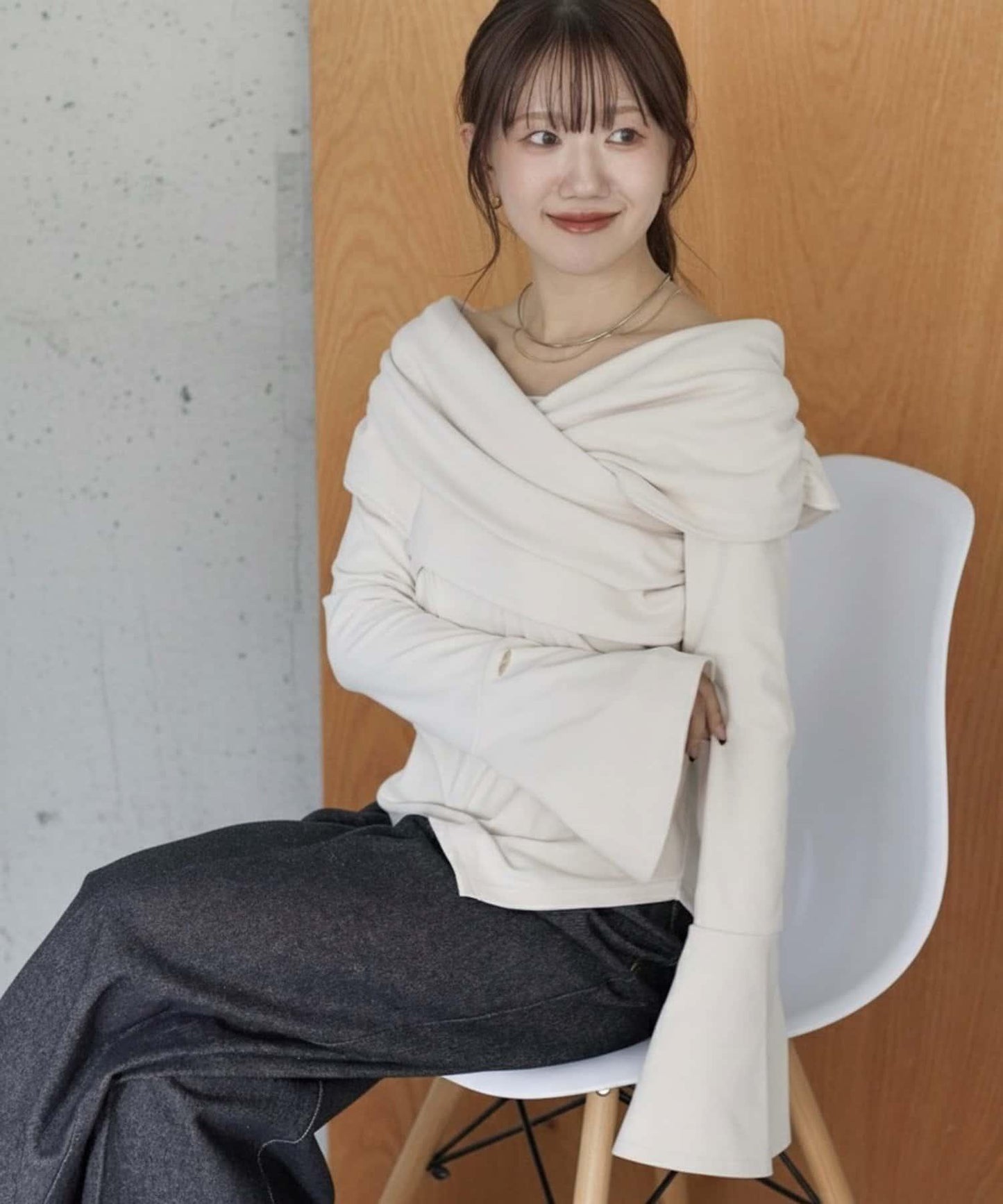 【Yuna企畫】交叉領2WAY針織衫