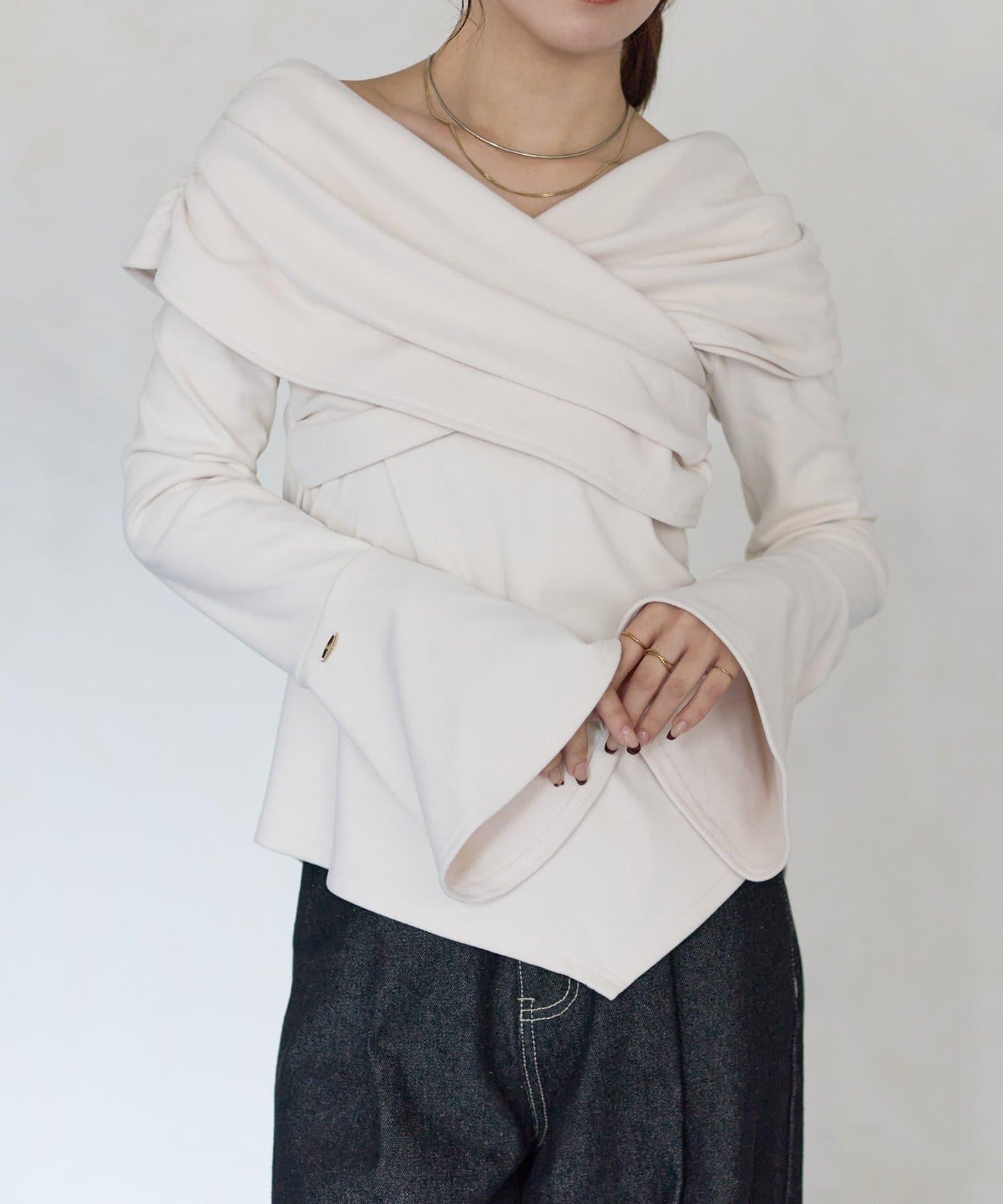 【Yuna企畫】交叉領2WAY針織衫