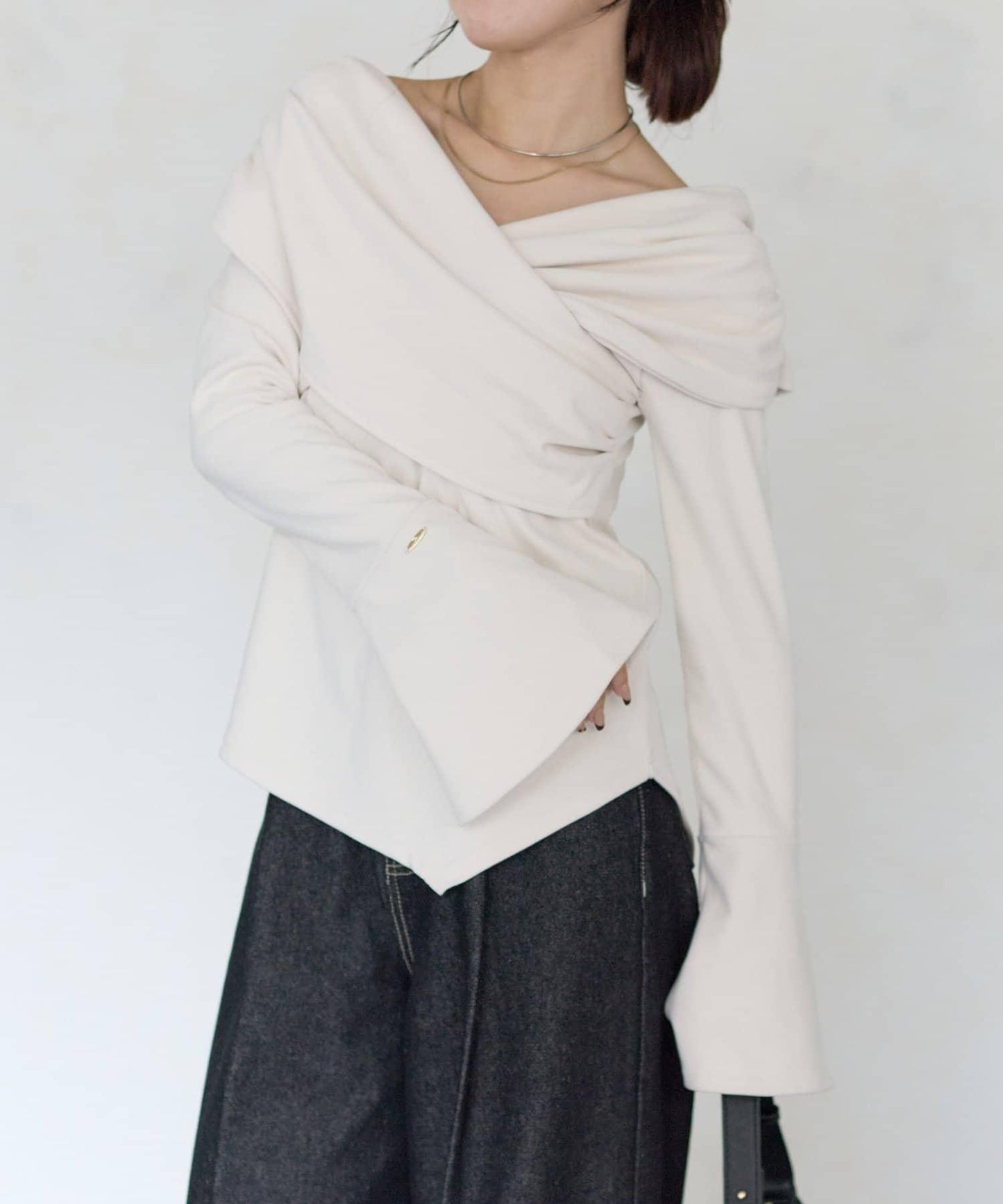 【Yuna企畫】交叉領2WAY針織衫