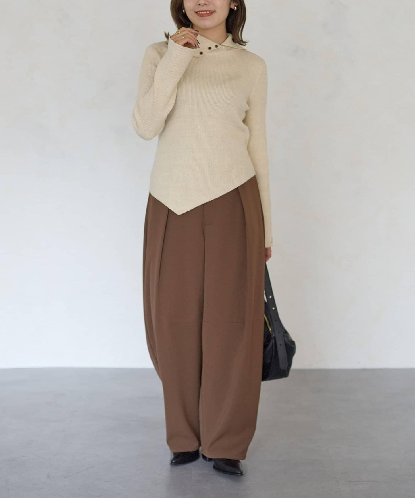 2way亮片高領針織套頭衫