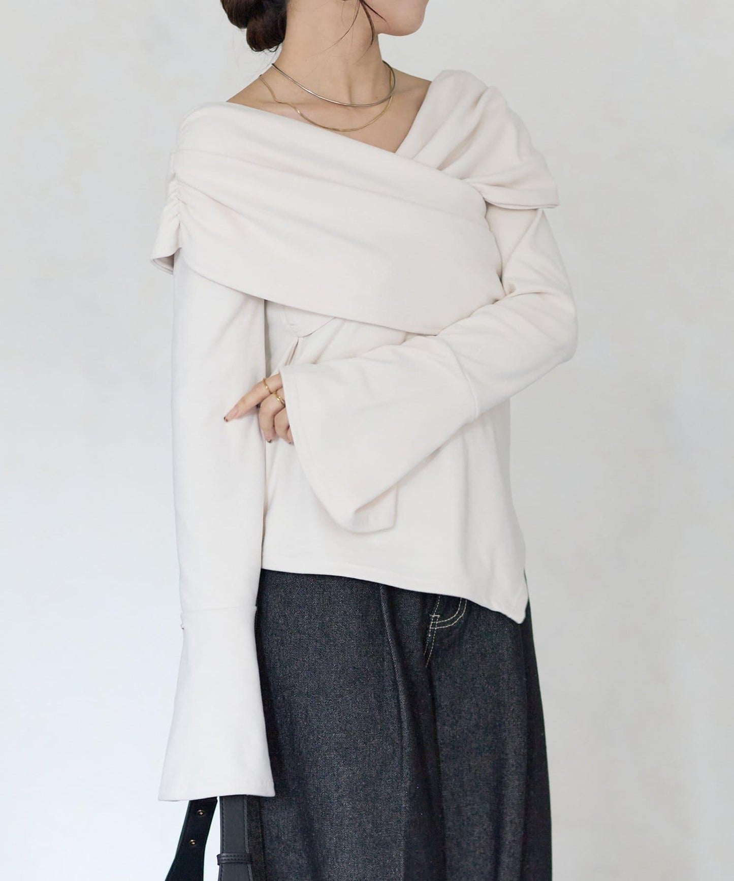 【Yuna企畫】交叉領2WAY針織衫