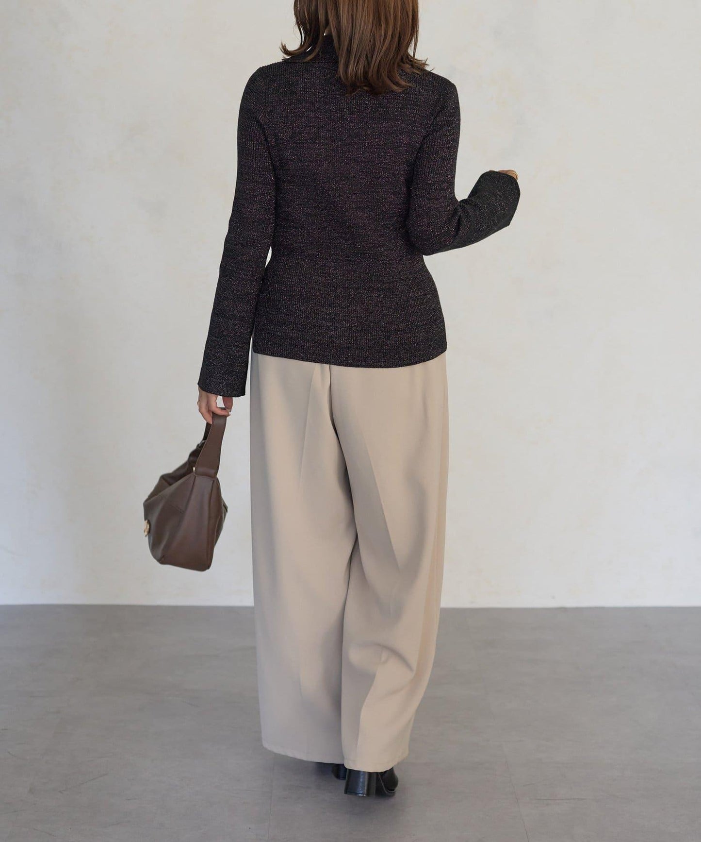 2way亮片高領針織套頭衫