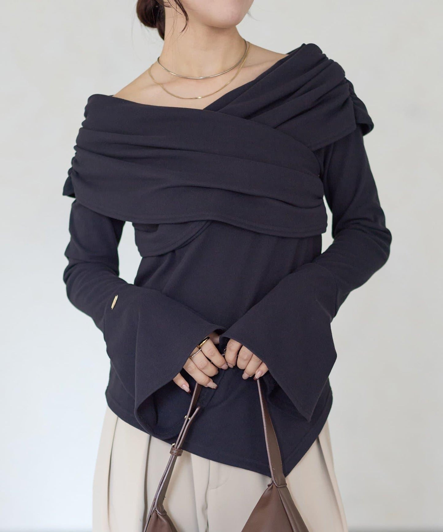 【Yuna企畫】交叉領2WAY針織衫