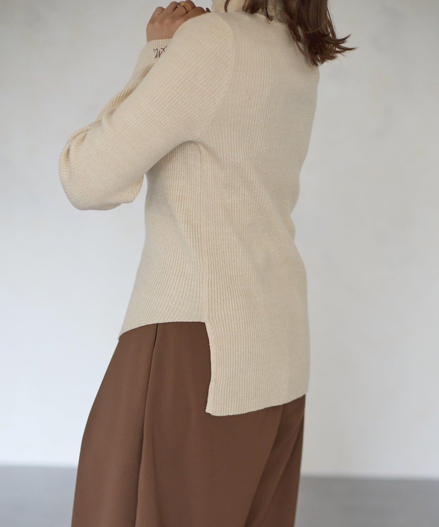 2way亮片高領針織套頭衫