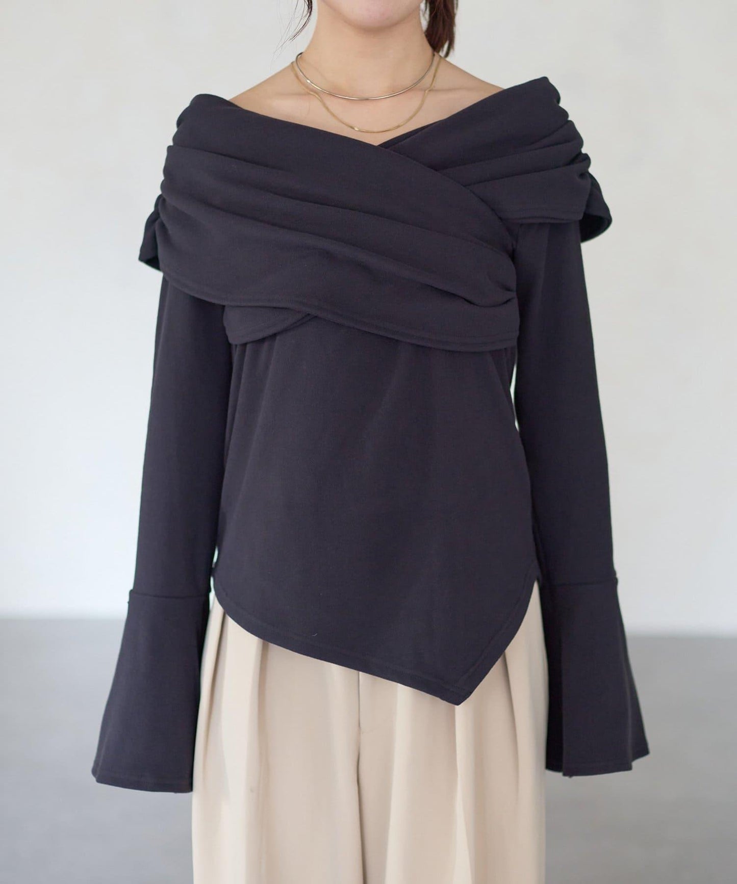 【Yuna企畫】交叉領2WAY針織衫