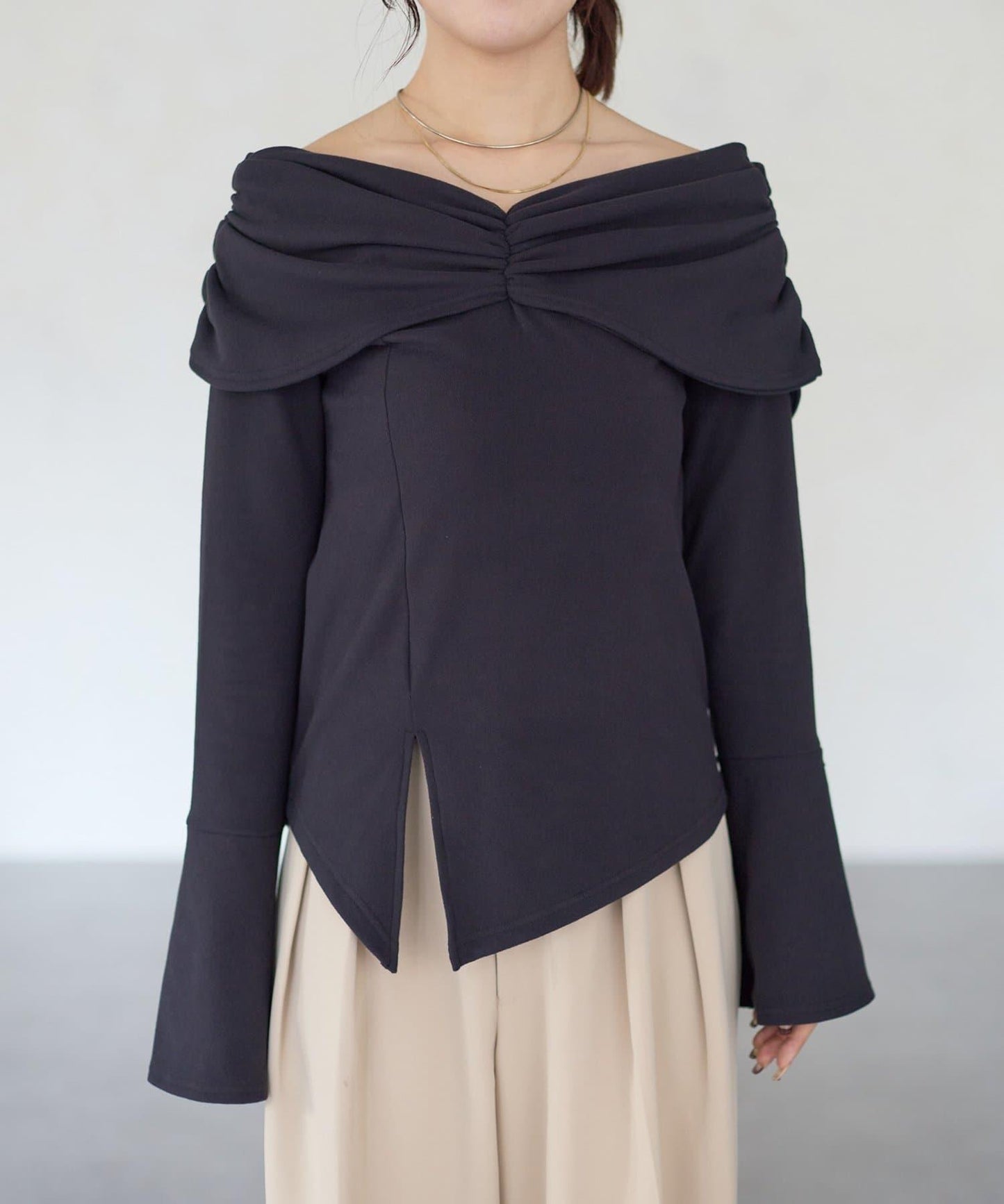 【Yuna企畫】交叉領2WAY針織衫