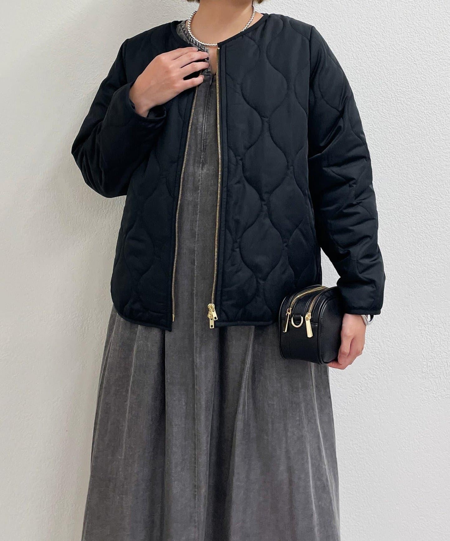 《幅広く楽しめる◎》馬甲+短款絎縫外套