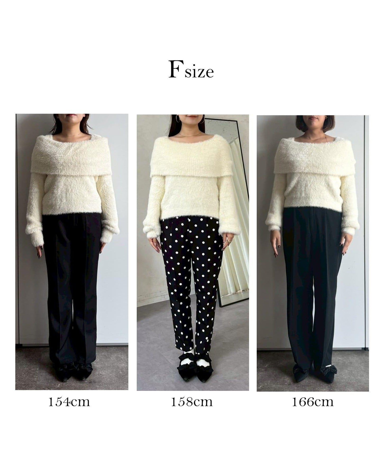 【前後兩穿】一字肩蝴蝶結毛絨針織衫