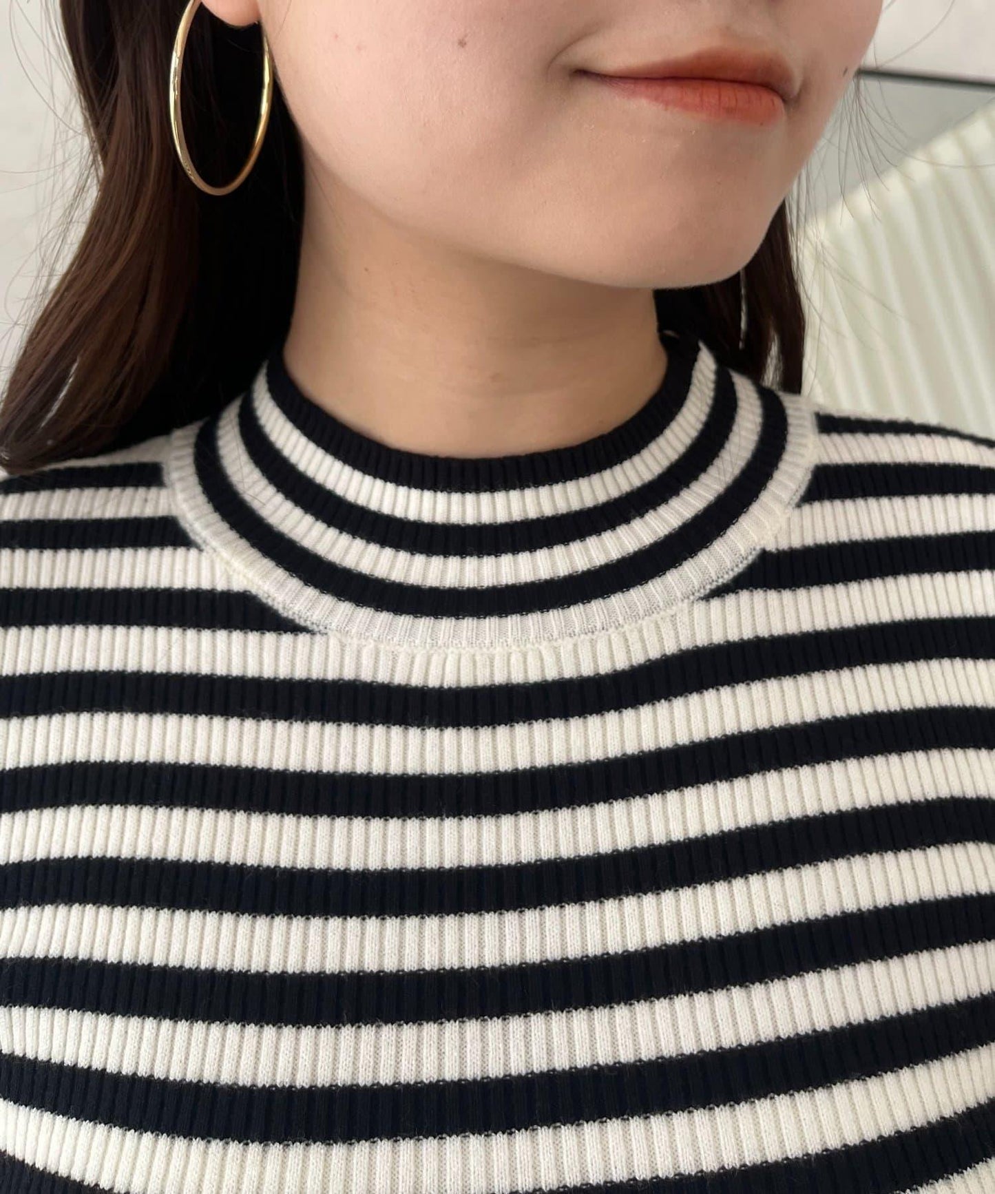 高領羅紋針織上衣