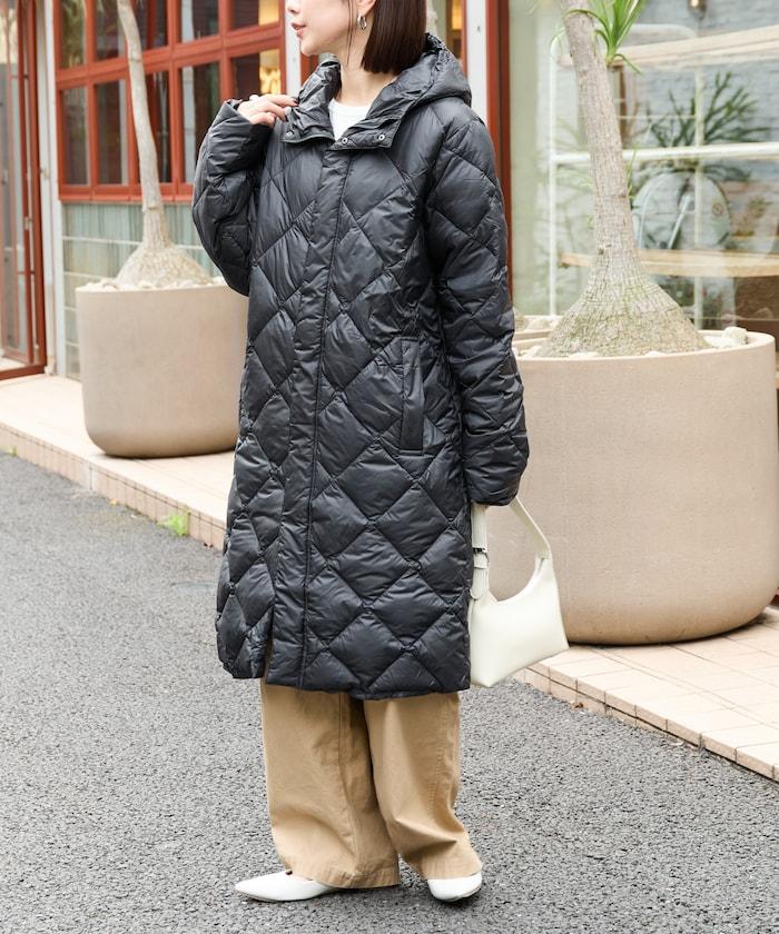城市可收納連帽長款羽絨服