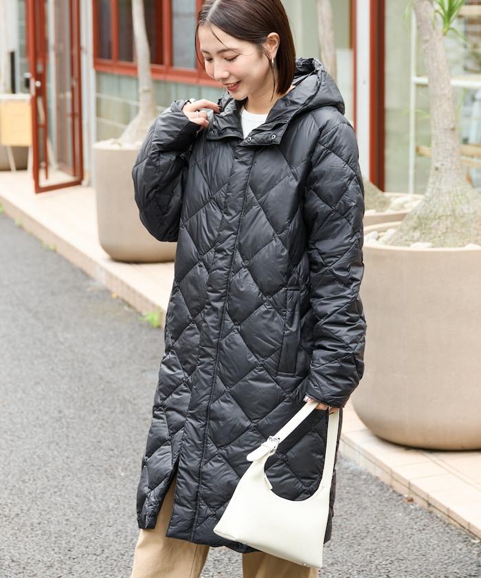 城市可收納連帽長款羽絨服